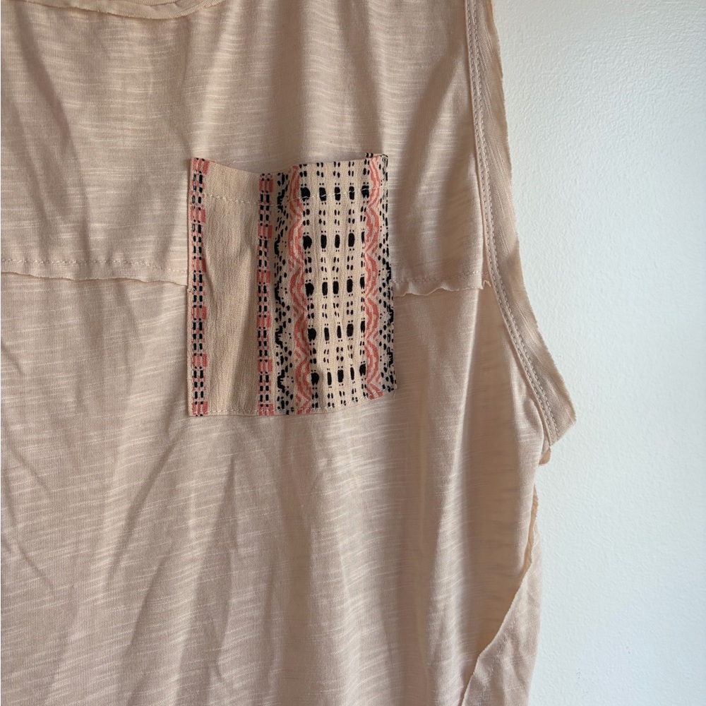 POL Beige Cotton Blend Sleeveless Boho Shirt Size M - Picture 5 of 6